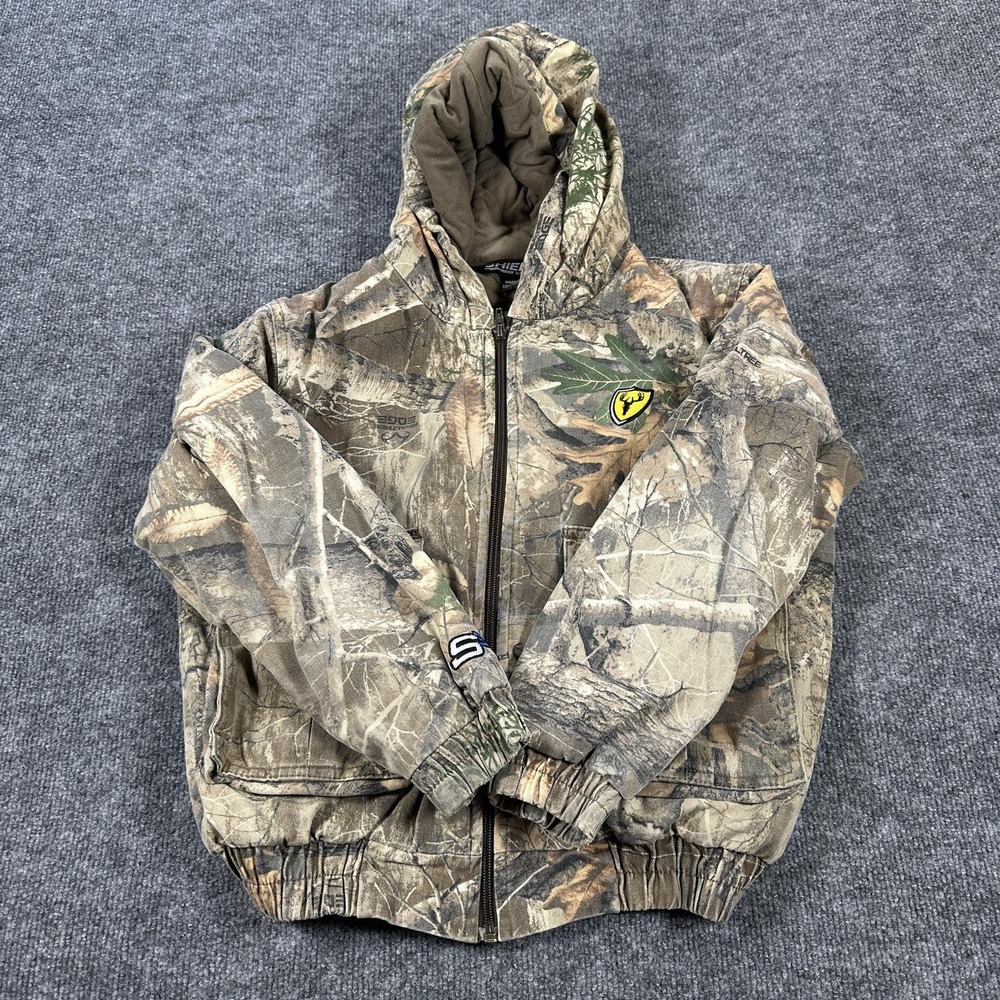 Shield Series Jacket Mens Large Brown Camo Hooded Insulated Bomber Hunting
